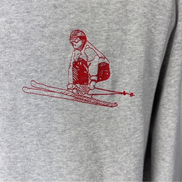 𝅺bonobos Men’s Slim Crewneck Embroidered Skiing Intarsia Fleece Size Large - Picture 6 of 11